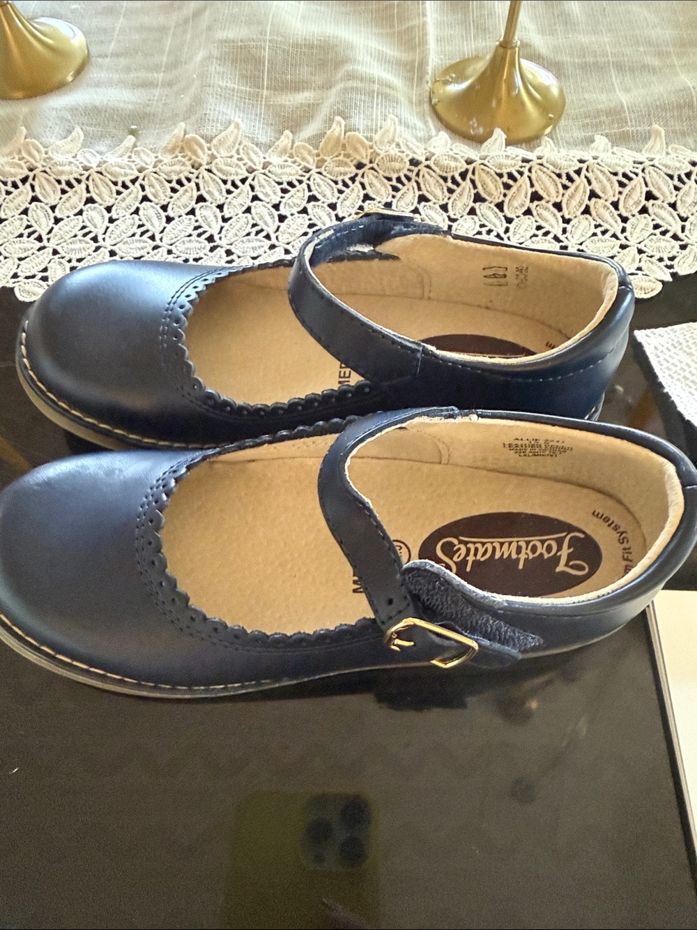 FootMates Navy Blue Girls Mary Jane Dress Shoes with Buckle
